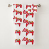 Red Dala Paarden met Daisies Bad Handdoek (Insitu)