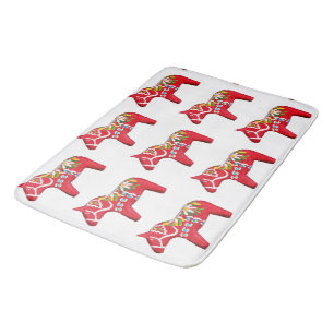 Red Dala Paarden met Daisies Badmat