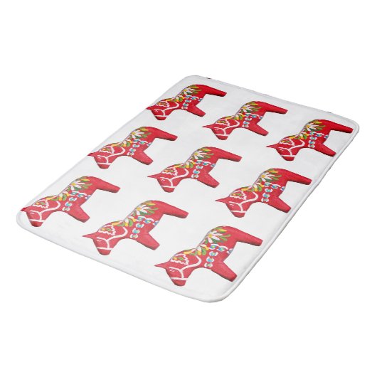 Red Dala Paarden met Daisies Badmat (Gekanteld)