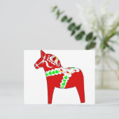 Red Dalarna Horse Briefkaart (Staand voorkant)