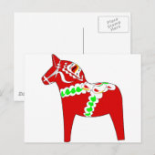 Red Dalarna Horse Briefkaart (Voorkant / Achterkant)