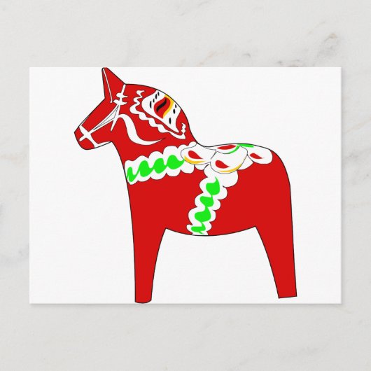 Red Dalarna Horse Briefkaart (Voorkant)