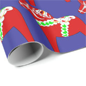 Red Dalarna Horse Cadeaupapier (Rol Hoek)