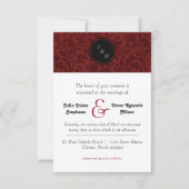 Red Damask - 3x5 Wedding Invitation Kaart (Voorkant)