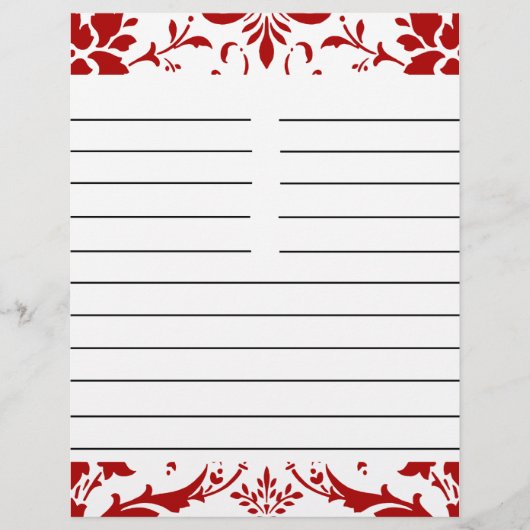 Red Damask, aangepast papier voor ontvangst (Voorkant)