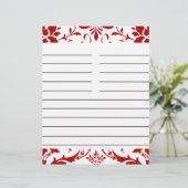 Red Damask, aangepast papier voor ontvangst (Staand voorkant)