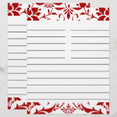 Red Damask, aangepast papier voor ontvangst (Voorkant / Achterkant)