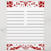 Red Damask, aangepast papier voor ontvangst (Achterkant)
