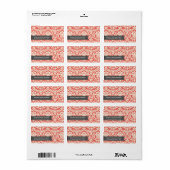 RED  DAMASK | ADRESETIKETTEN ETIKET (Full Sheet)