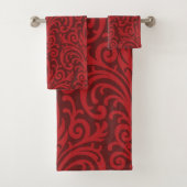 Red Damask Bad Handdoek (Insitu)