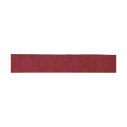 Red Damask Belly Band Uitnodigingen Wikkel (Vlak)
