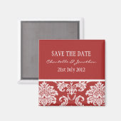 Red Damask bewaart de Datum Magnet (Voorkant / Achterkant)