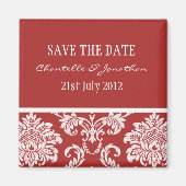 Red Damask bewaart de Datum Magnet (Voorkant)