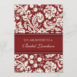Red Damask Bridal Luncheon Uitnodiging Kaarten