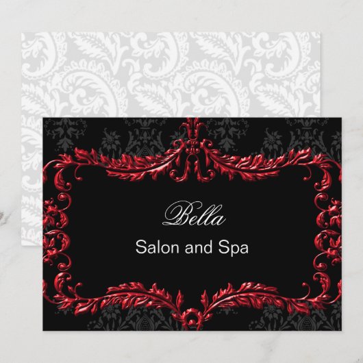 Red damask Business Hartelijk dank Bedankkaart (Voorkant / Achterkant)