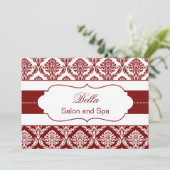 Red damask Business Hartelijk dank Bedankkaart (Staand voorkant)