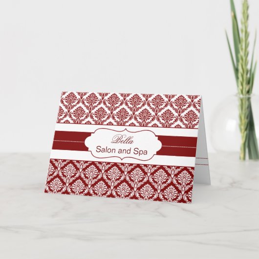 Red damask Business Hartelijk dank Bedankkaart (Voorkant)
