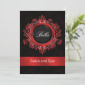 Red damask Business Hartelijk dank Bedankkaart (Staand voorkant)