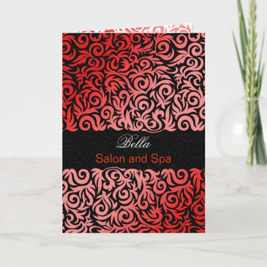 Red damask Business Hartelijk dank Bedankkaart (Voorkant)