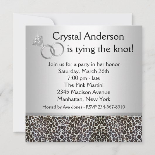 Red Damask Corset Leopard Bachelorette Party Kaart (Achterkant)