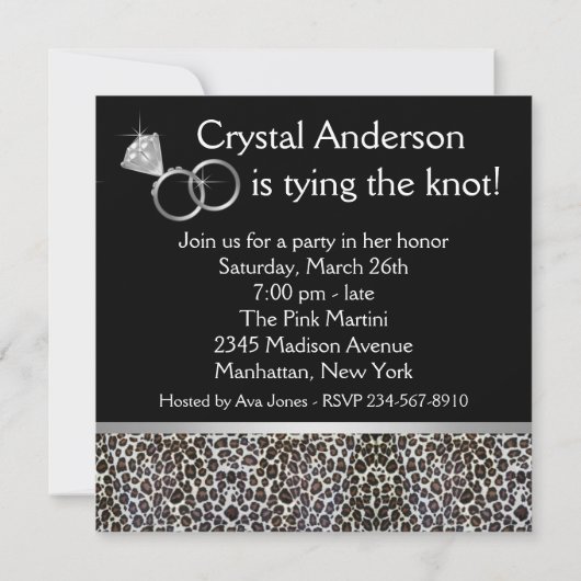 Red Damask Corset Leopard Bachelorette Party Kaart (Achterkant)