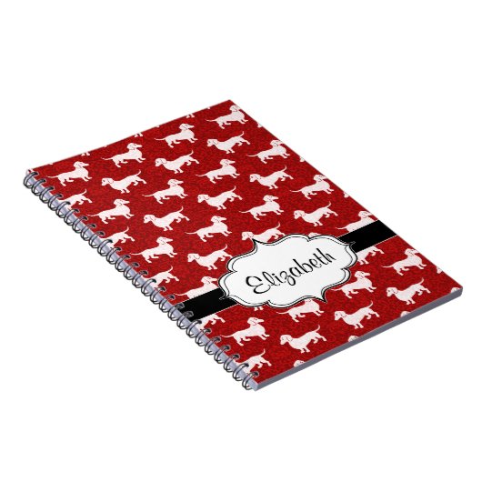 Red Damask Dachshunds Notitieboek (Rechterzijde)