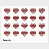 Red Damask Dank u bruiloft envelop afdichtingen Hart Sticker (Vel)