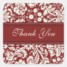 Red Damask Dank u bruiloft envelop afdichtingen