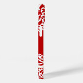 Red Damask Design Monogrammen Custom Hoesje-Mate i Case-Mate iPhone Case (Achterkant / Rechts)