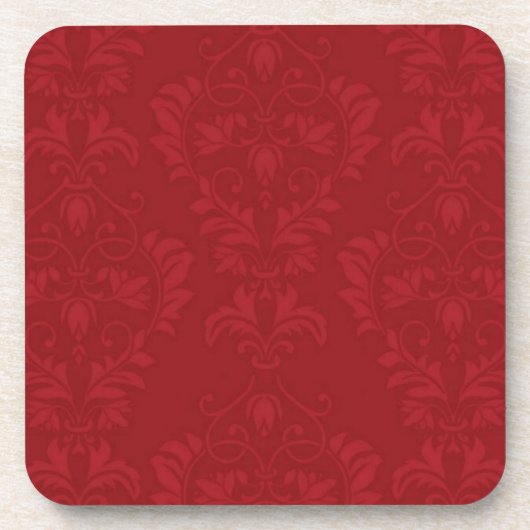 Red Damask Drankjes Onderzetter (Voorkant)