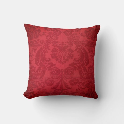 Red Damask  Elegant Brocade Cushion Kussen (Voorkant)