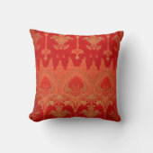 Red Damask  Elegant Brocade Cushion Kussen (Voorkant)
