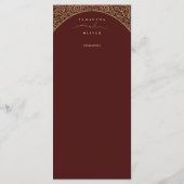 Red Damask Elegant Wedding Menu Kaart (Achterkant)