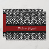 Red Damask Elopement koninklijke kaarten (Voorkant / Achterkant)