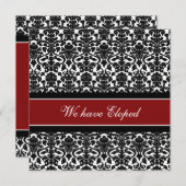 Red Damask Elopement koninklijke kaarten (Voorkant / Achterkant)