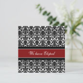 Red Damask Elopement koninklijke kaarten (Staand voorkant)