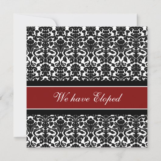 Red Damask Elopement koninklijke kaarten (Voorkant)