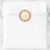 Red Damask Envelope | Merchandise Seal Ronde Sticker (Tas)