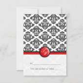 Red Damask Folding Tent Place Card Kaart (Voorkant)
