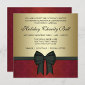 Red Damask Gold Black Stropdas Corporate Party Kaart (Voorkant / Achterkant)