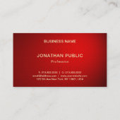Red Damask Gold Professionele Sjabloon Modern Chic Visitekaartje (Achterkant)