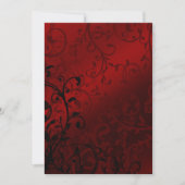 Red Damask Gothic Wedding Kaart (Voorkant)