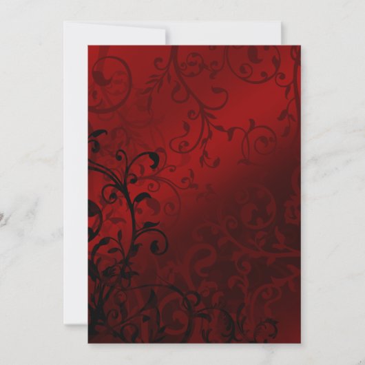 Red Damask Gothic Wedding Kaart (Voorkant)