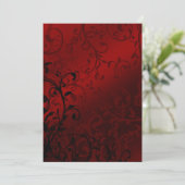 Red Damask Gothic Wedding Kaart (Staand voorkant)