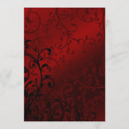 Red Damask Gothic Wedding Kaart