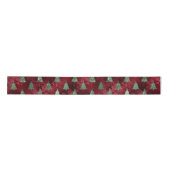 Red Damask Green Metallic Holiday Kerstmis Satijnen Lint (Voorkant)
