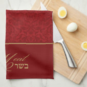 Red Damask Kosher Kitchen Towel voor vlees Theedoek (Quarter Fold)