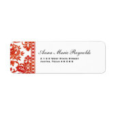 Red  Damask Lace Fancy Etiket (Voorkant)