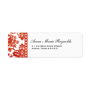 Red  Damask Lace Fancy Etiket