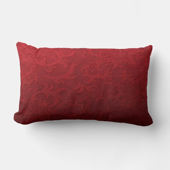 Red Damask look Cushion Kussen (Voorkant)